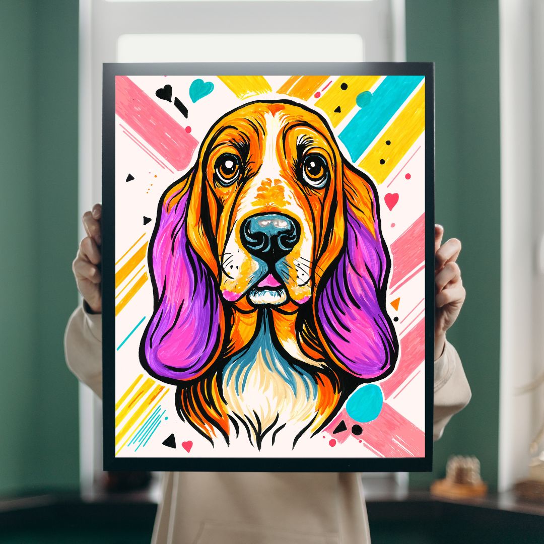 Basset Hound Original Painting "Louis" – Hand-Painted Gouache