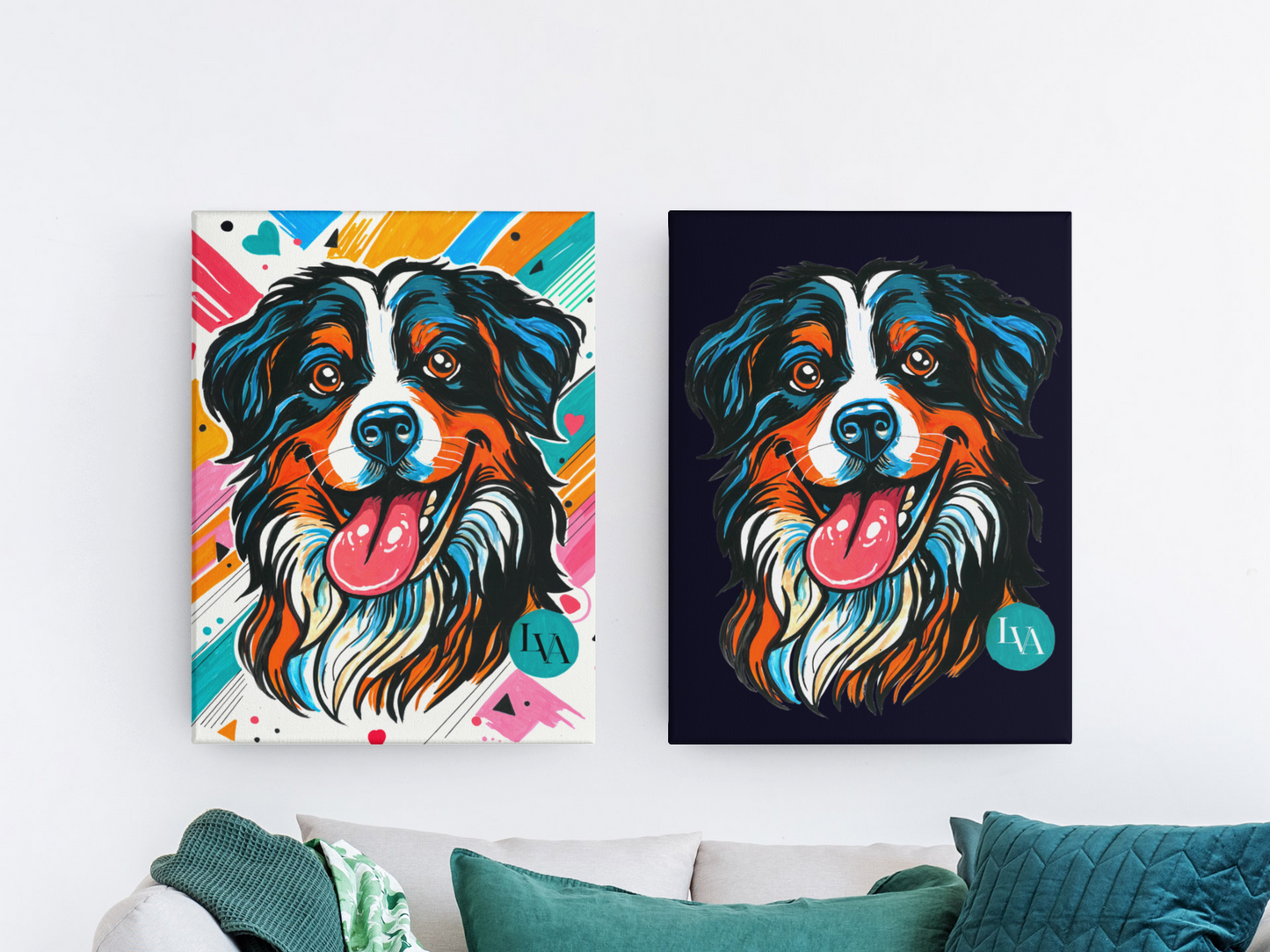 Bernese Mountain Art Print | Bold Dog Portrait Wall Art | LenyV Artelier