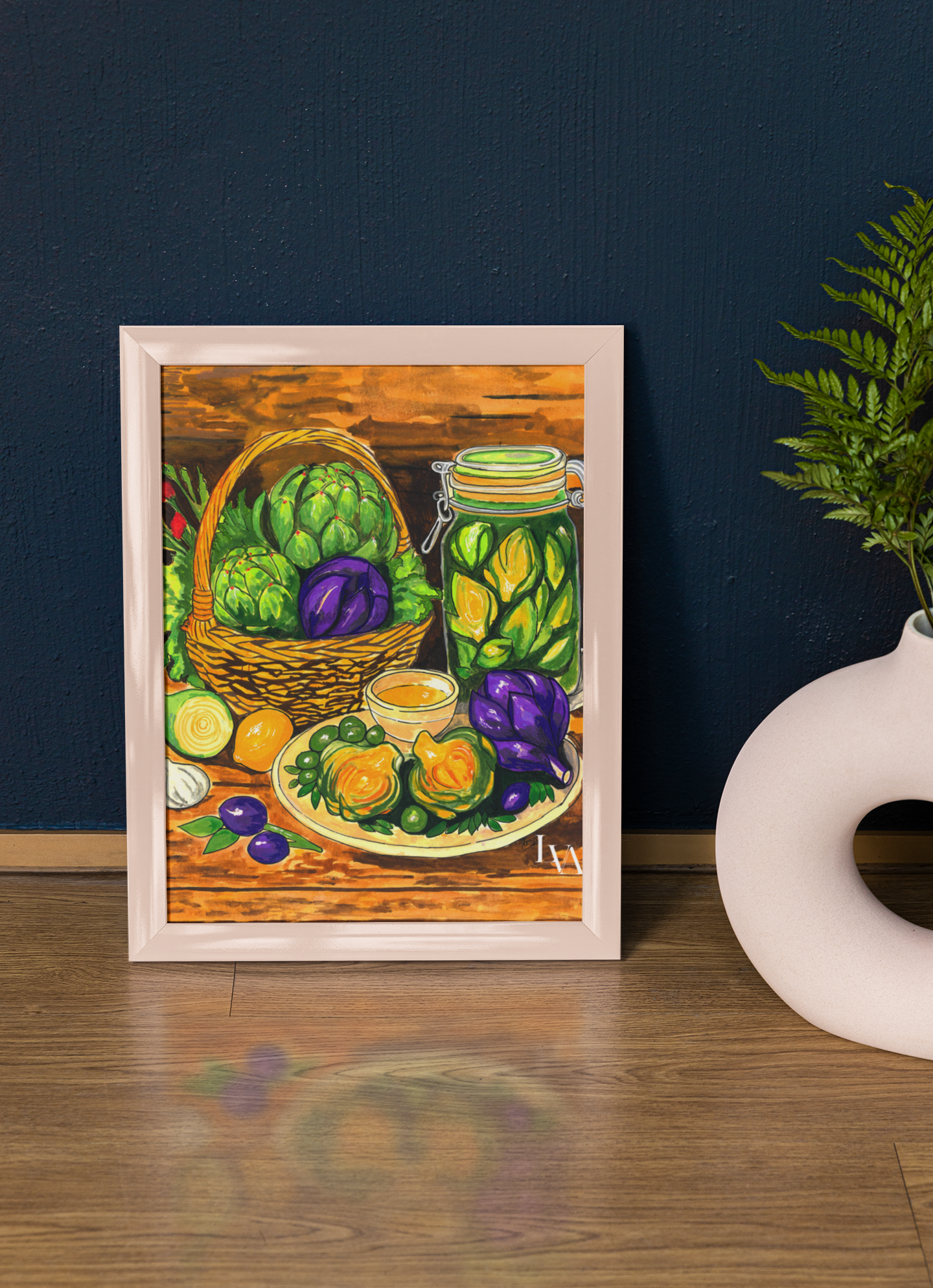 Mediterranean Artichoke Still Life Art Print | LenyV Artelier