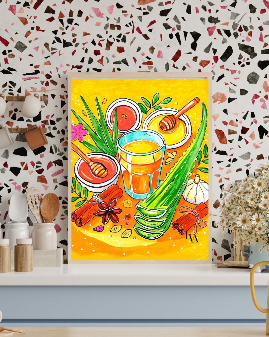 Golden Spice Still Life Art Print | LenyV Artelier