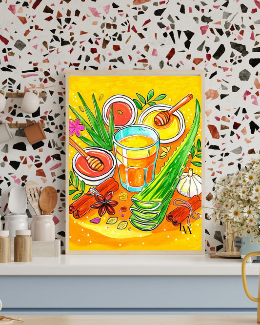 Golden Spice Still Life Art Print | LenyV Artelier