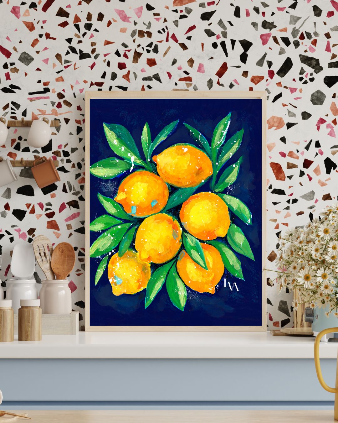 Kunstdruck Stillleben Mittelmeerzitronen | LenyV Artelier
