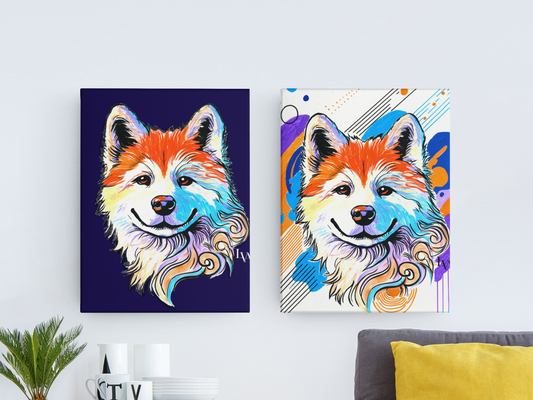 Impression sur toile Shiba Inu Gallery | Art mural chien | LenyV Artelier