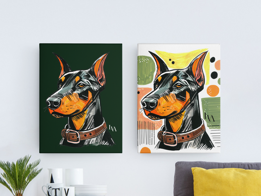 Toile imprimée Doberman | Art mural chien | LenyV Artelier