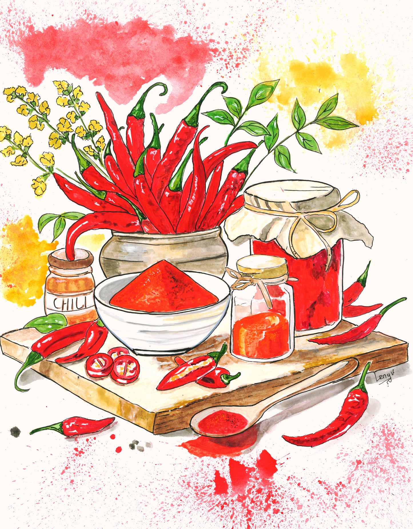 Chilli Pepper Still Life — Fine Art Print — LenyV Artelier