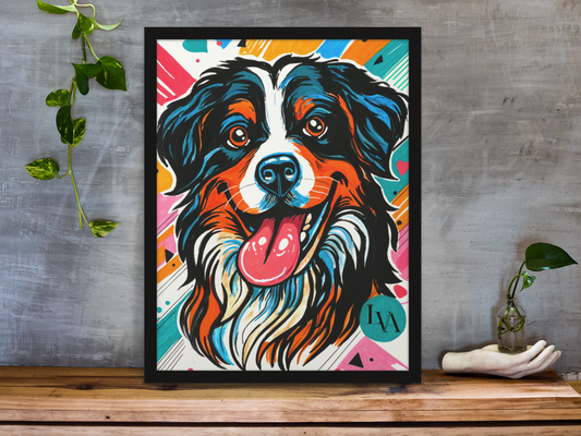 Impression d'Art Bouvier Bernois | Portrait de Chien Audacieux Décor Mural | LenyV Artelier
