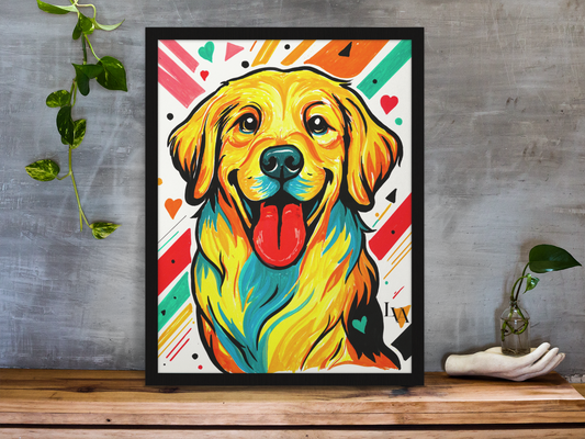 Kunstdruck Goldener Retriever | Kühnes Hundeporträt Wandkunst | LenyV Artelier