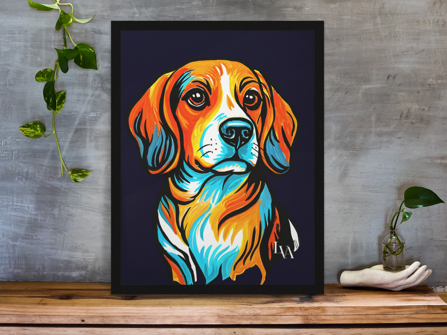 Beagle Art Print | Bold Dog Portrait Wall Art | LenyV Artelier