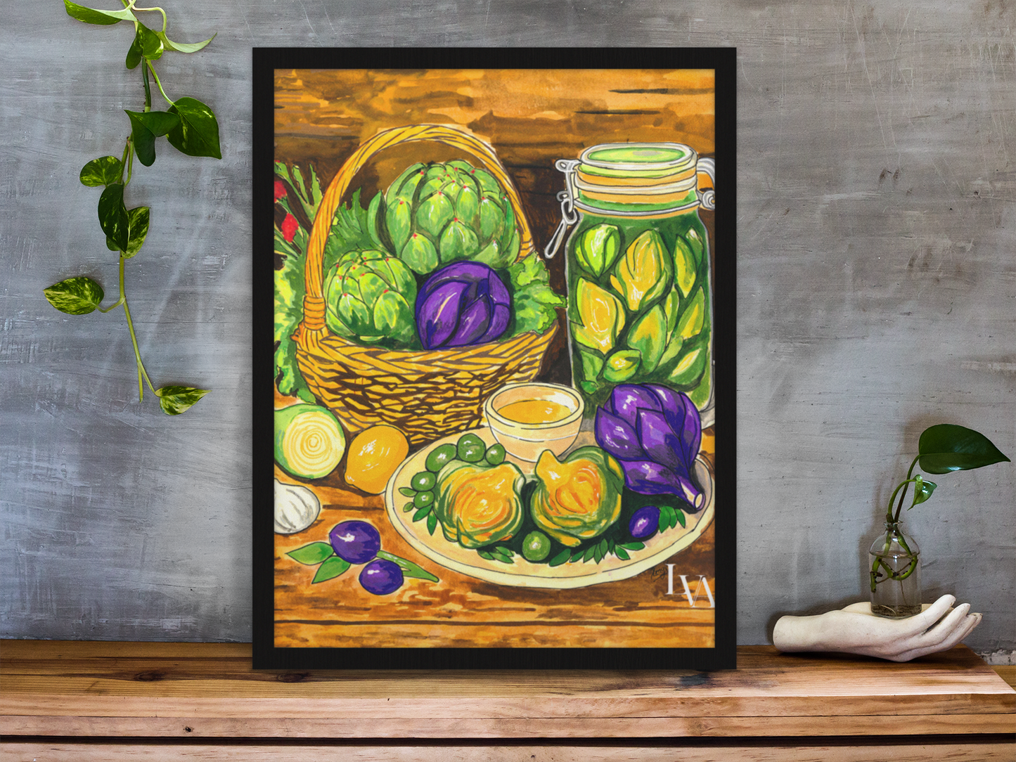 Mediterranean Artichoke Still Life Art Print | LenyV Artelier