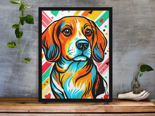 Impression d'art Beagle | Décoration murale audacieuse d'un portrait de chien | LenyV Artelier