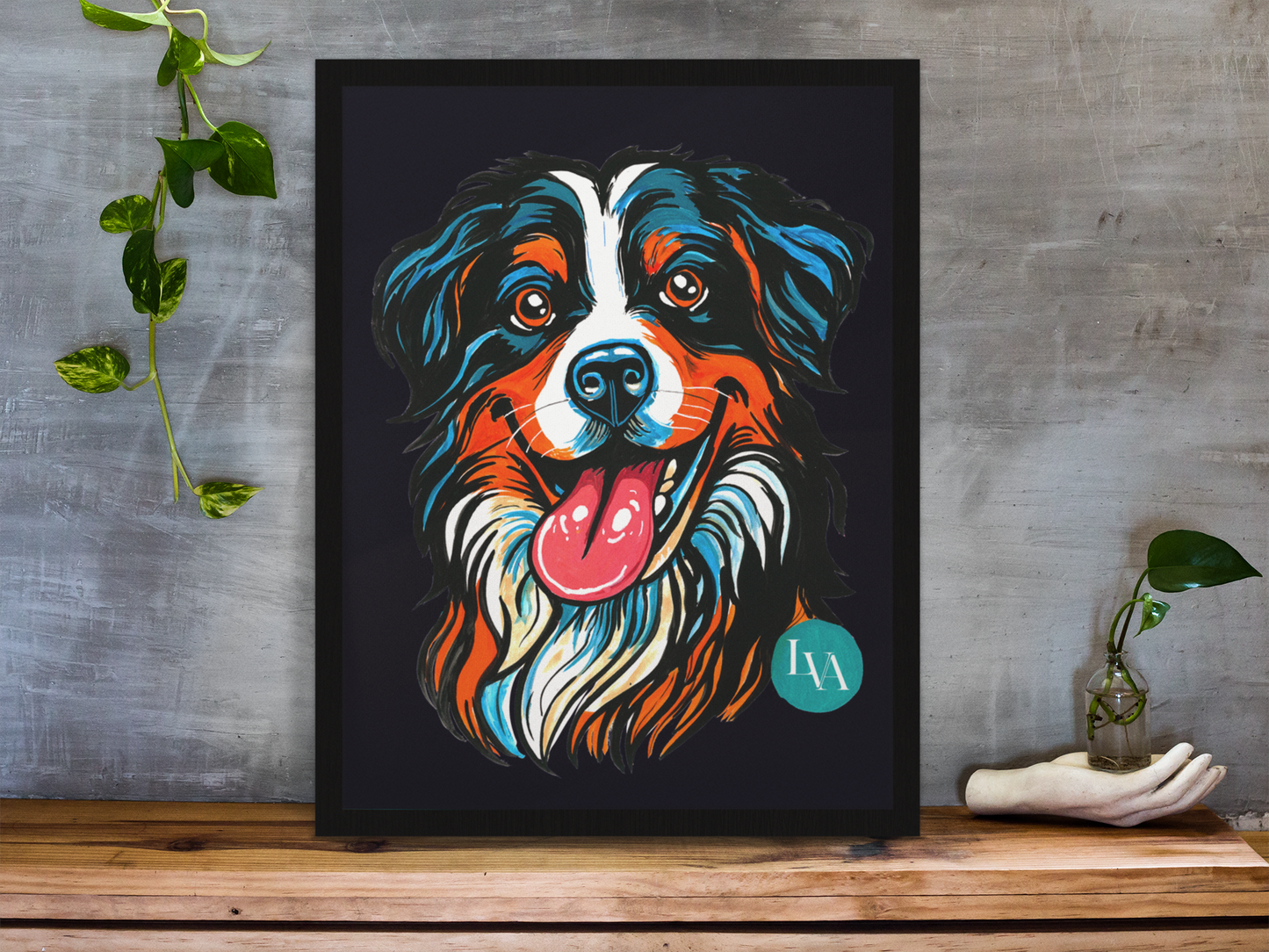 Bernese Mountain Art Print | Bold Dog Portrait Wall Art  | LenyV Artelier