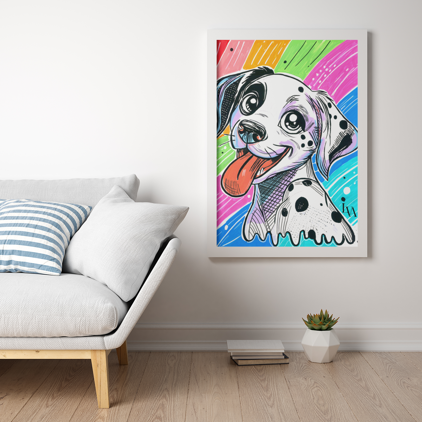 Dalmatian Art Print No.2 | Bold Dog Portrait Wall Ar | LenyV Artelier