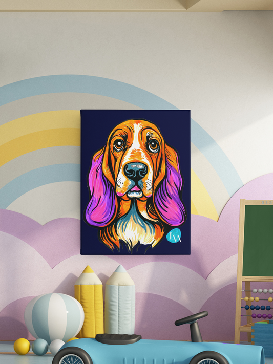 Impression sur toile Basset Hound Gallery | Décoration Murale Chien | LenyV Artelier