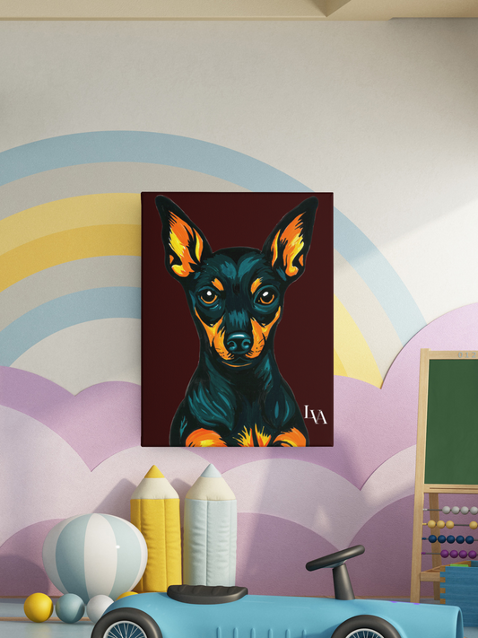Impression sur toile de Pinscher Nain | LenyV Artelier