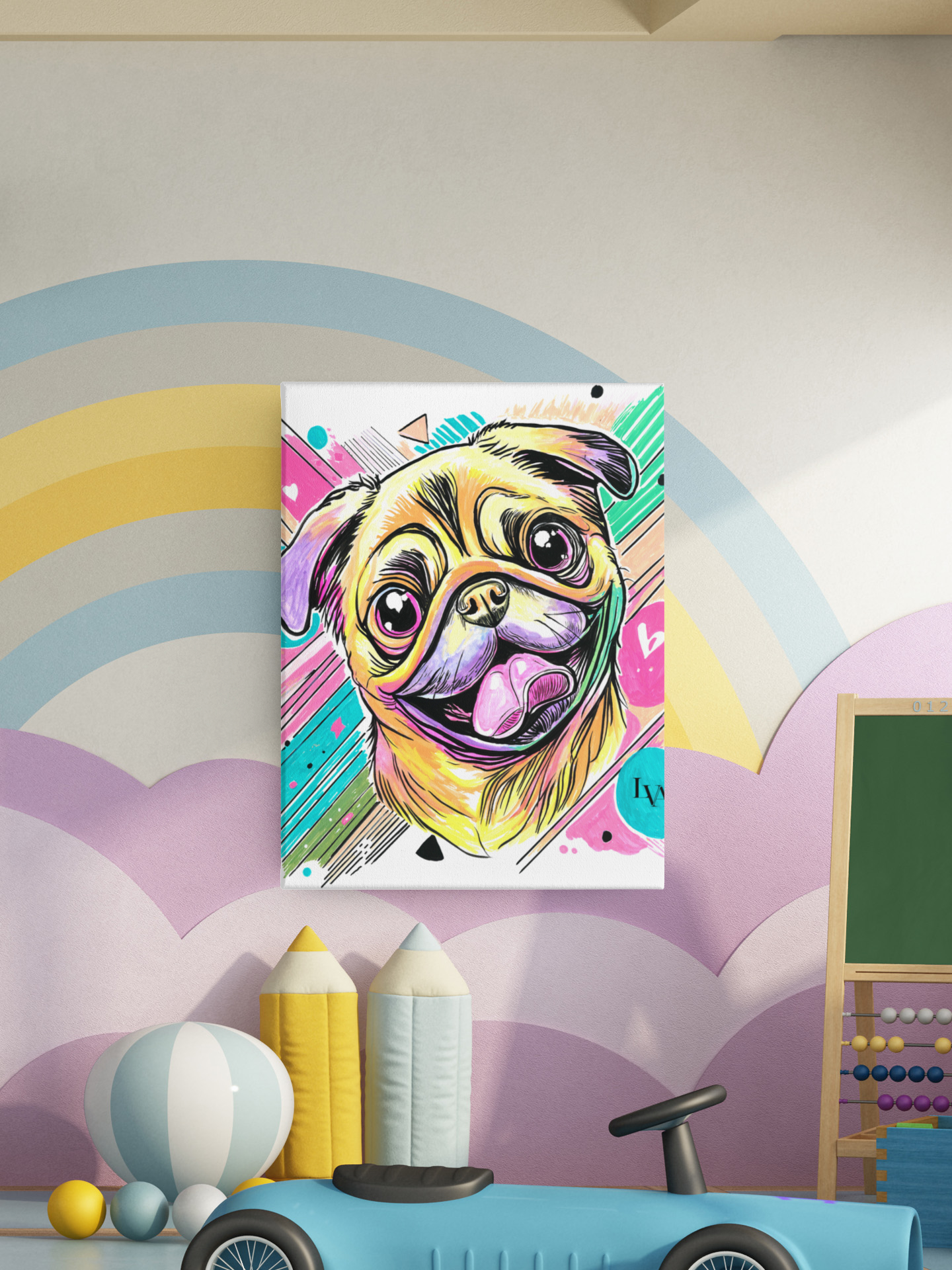 Pug Gallery Canvas Print | Dog Wall Art | LenyV Artelier