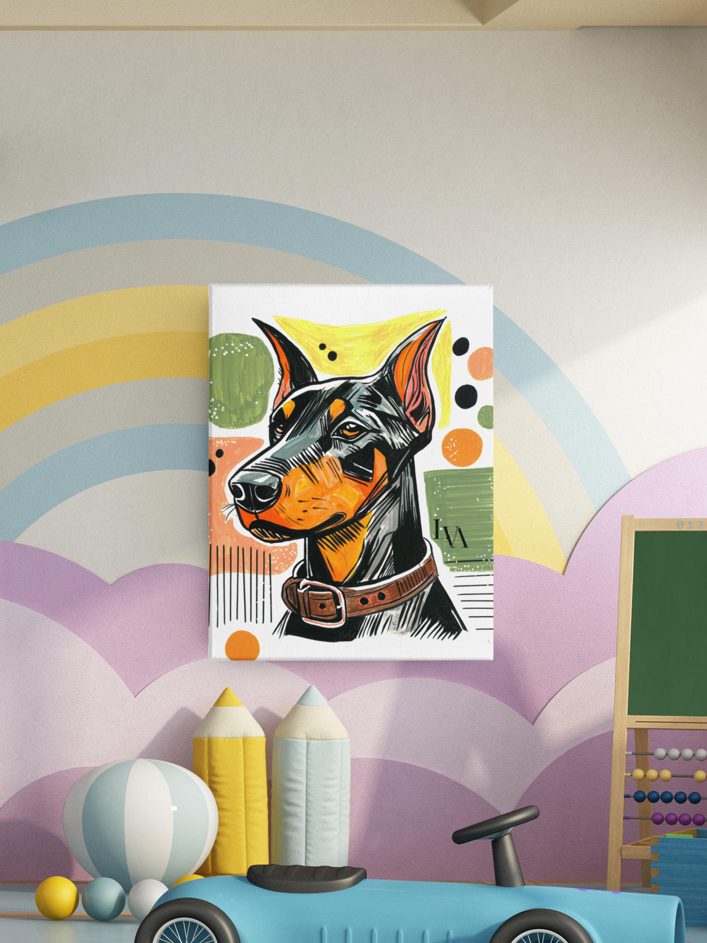 Doberman Gallery Canvas Print | Dog Wall Art | LenyV Artelier