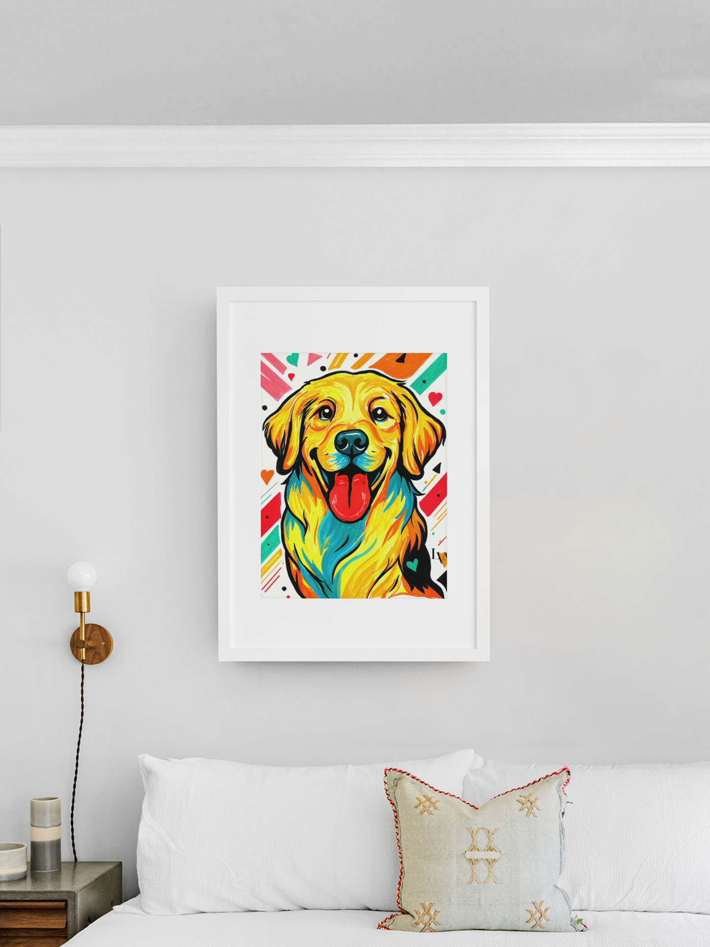 Kunstdruck Goldener Retriever | Kühnes Hundeporträt Wandkunst | LenyV Artelier