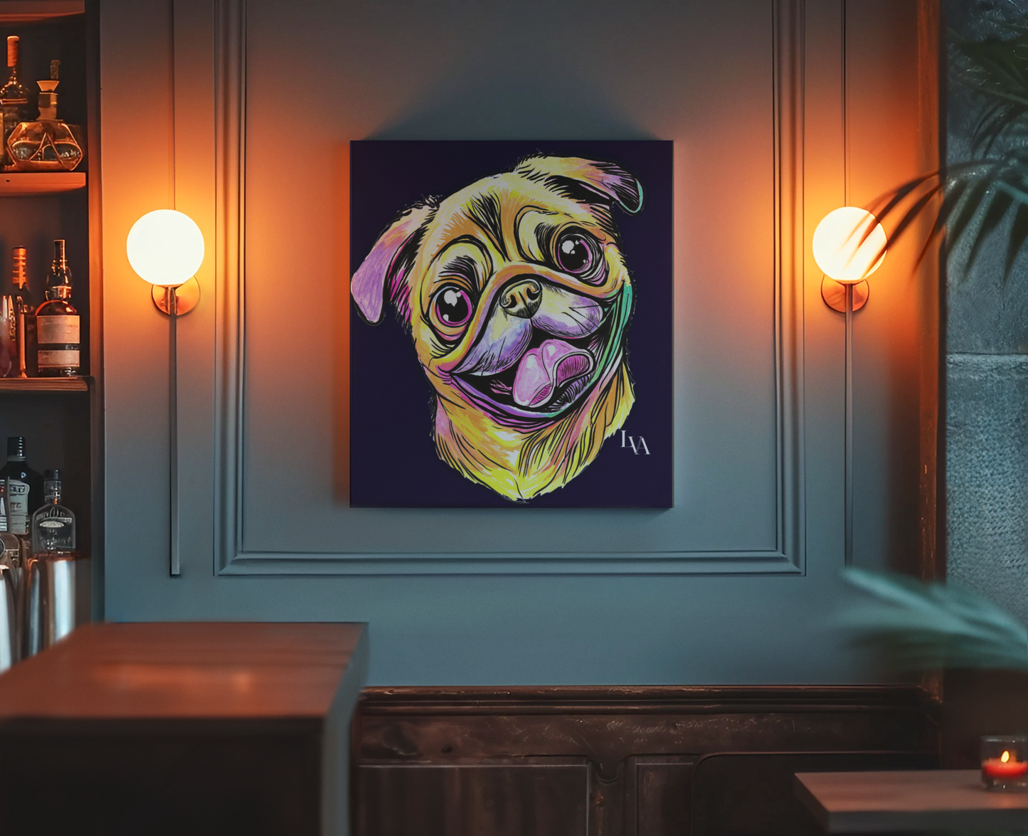 Pug Gallery Canvas Print | Dog Wall Art | LenyV Artelier