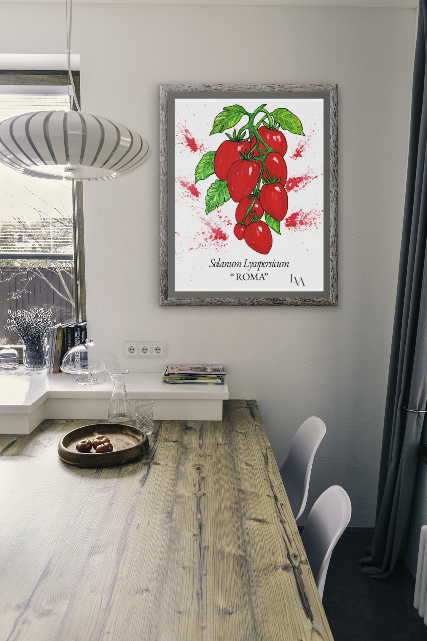 Impression d'art botanique tomate Roma — Solanum Lycopersicum — LenyV Artelier