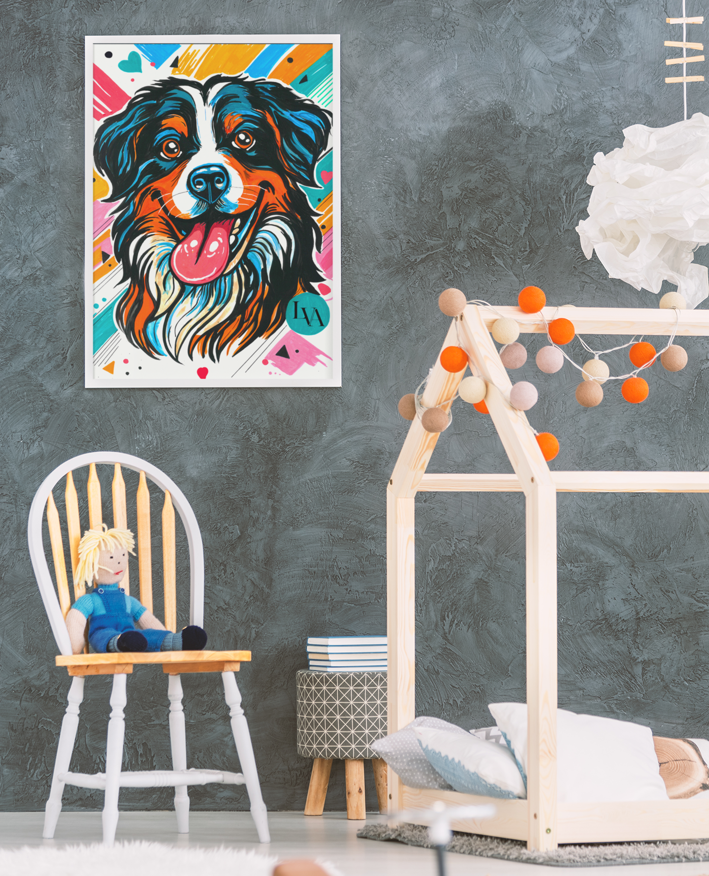 Bernese Mountain Art Print | Bold Dog Portrait Wall Art  | LenyV Artelier
