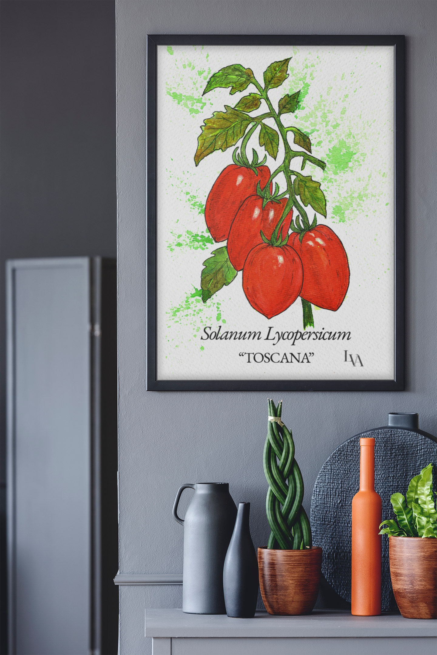 Toskana Tomaten Kunstdruck – Solanum Lycopersicum Botanische Illustration | Küchenwandkunst | LenyV Artelier
