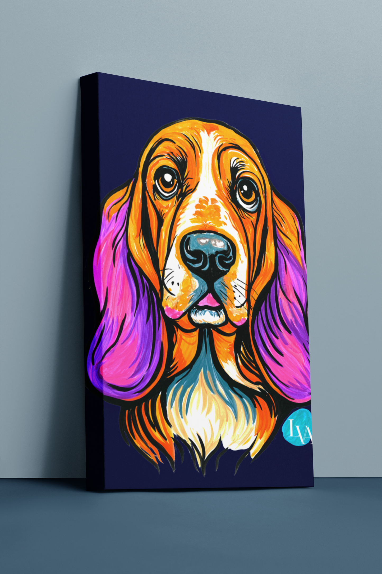 Basset Hound Gallery Canvas Print | Dog Wall Art | LenyV Artelier