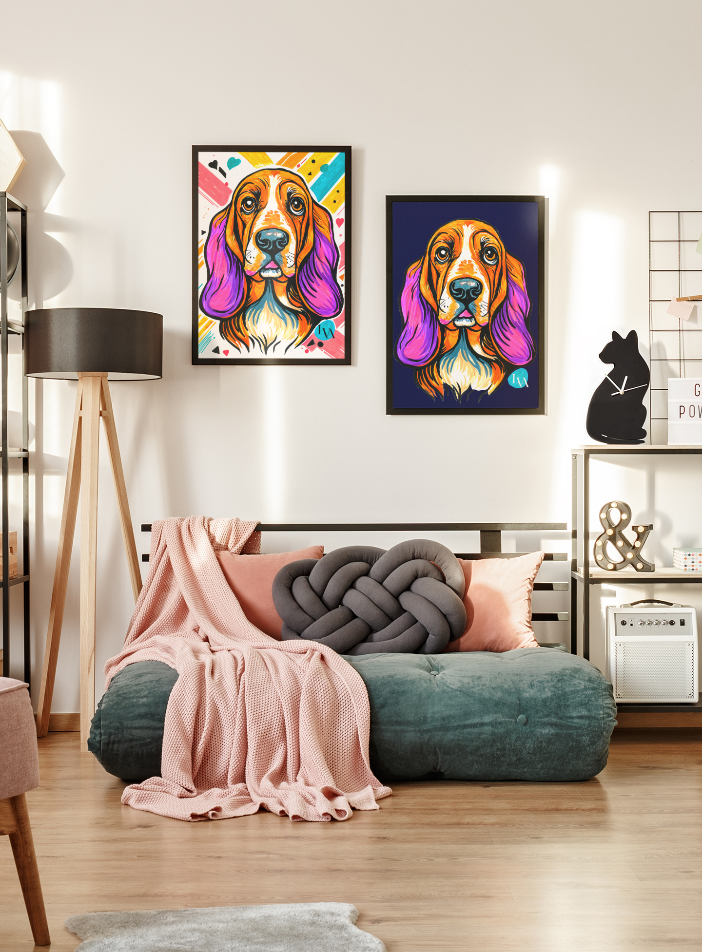 Basset Hound Art Print | Bold Dog Portrait Wall Art | LenyV Artelier