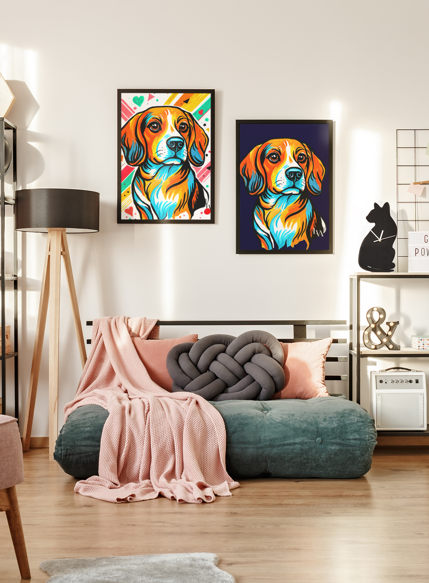 Beagle Art Print | Bold Dog Portrait Wall Art | LenyV Artelier