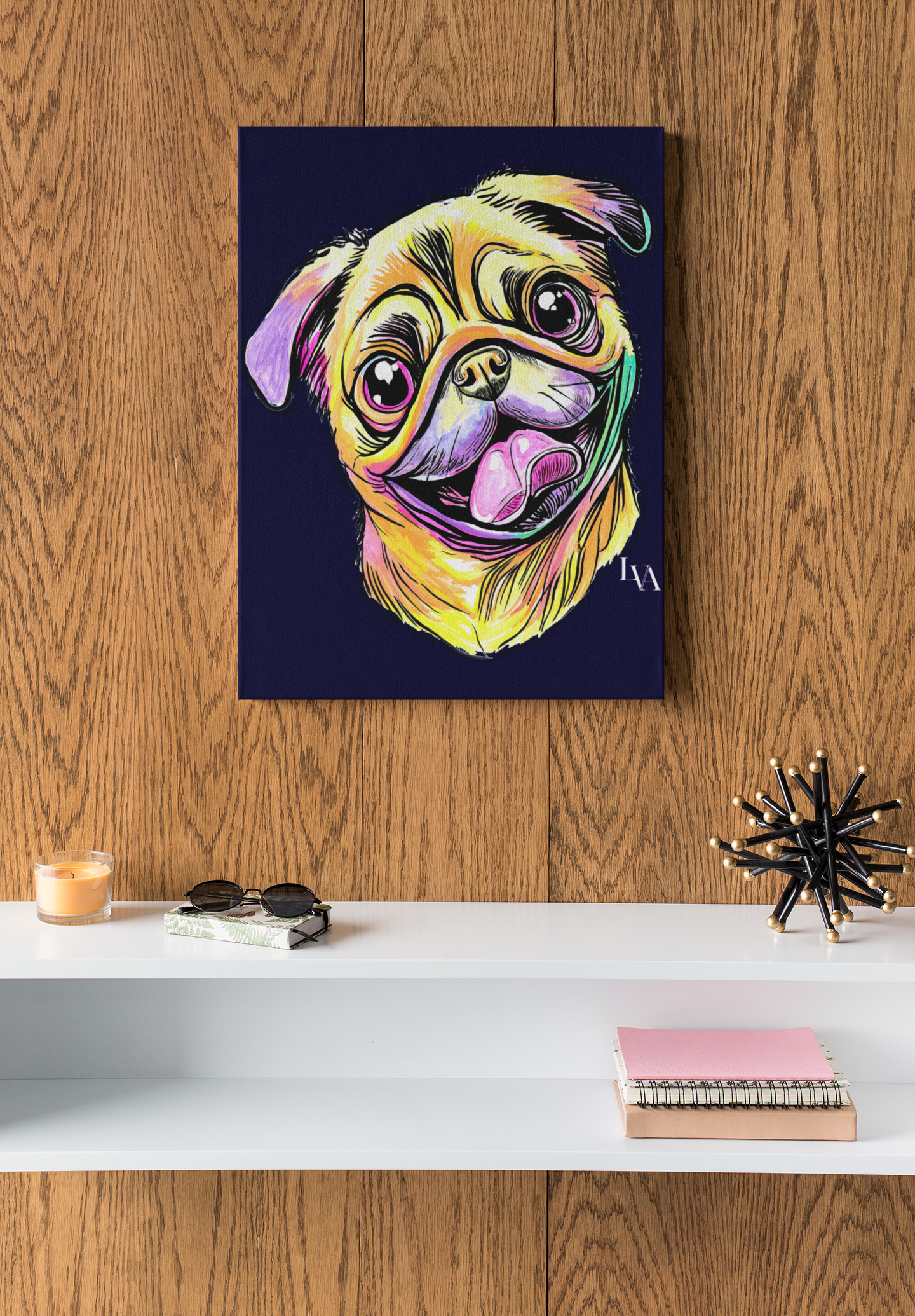 Pug Gallery Canvas Print | Dog Wall Art | LenyV Artelier