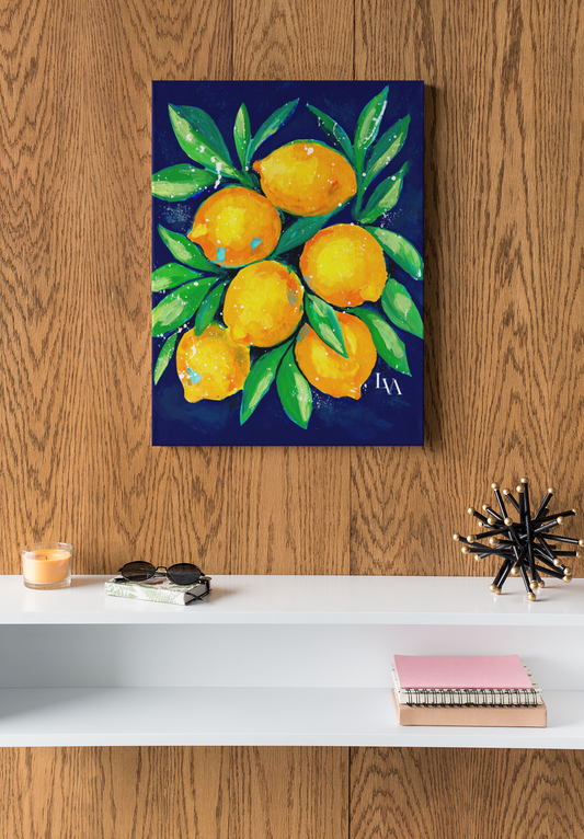 Impression sur toile « Citrons méditerranéens nature morte » | LenyV Artelier
